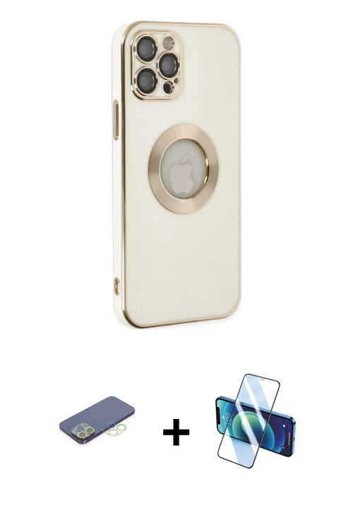 iPhone 12 Pro Kılıf İz Form Serisi - Siyah 3D Antistatik Seramik Nano Ekran Koruyucu + Yeşil Re