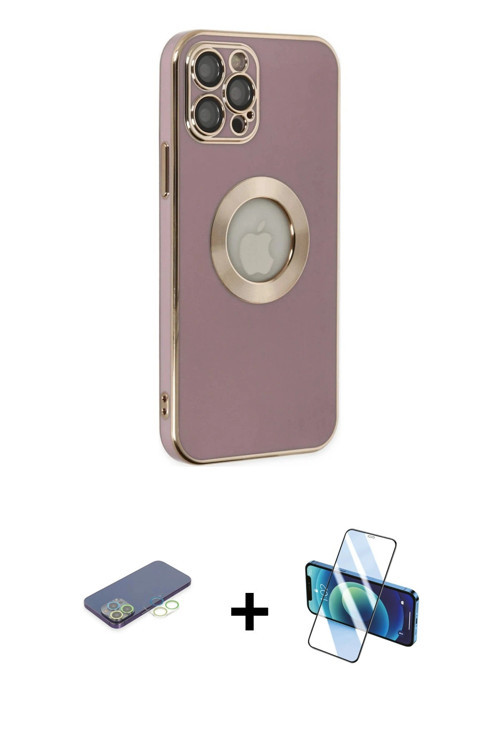 iPhone 12 Pro Kılıf İz Form Serisi - Siyah 3D Antistatik Seramik Nano Ekran Koruyucu + Yeşil Re
