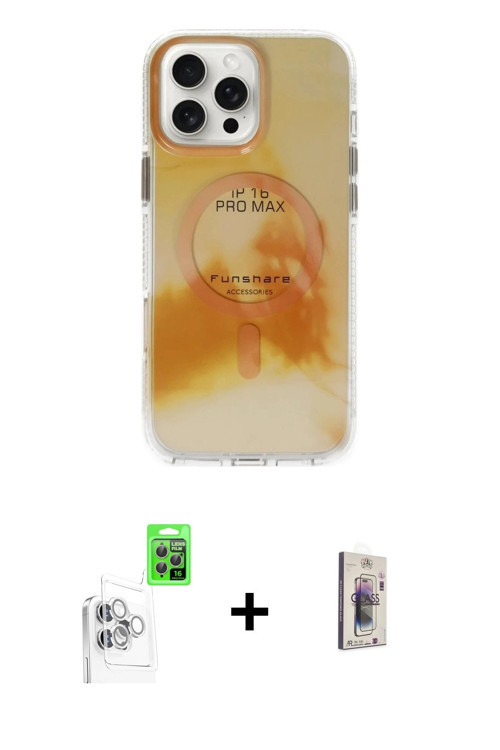 ieg™ iPhone 16 Pro Kılıf Ufuk Doku Prime - Siyah Bilvis 3D Cam Ekran Koruyucu + Beyaz Raze Metal Kam
