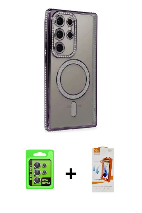Galaxy S24 Ultra Kılıf Zirve Doku Prime - Siyah AutoKit 5in1 Fiber Polymer Nano Ekran Koruyucu
