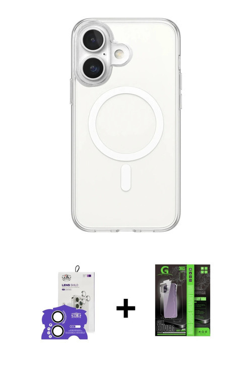 iPhone 17 Kılıf Ahenk Yansıma Prime - Siyah 360 Mat Full Body Arka Koruyucu + Açık Yeşil Bilvis