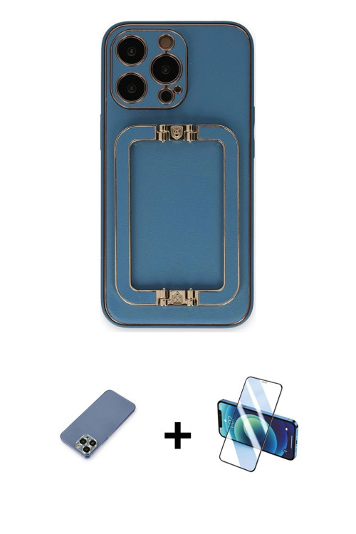 iPhone 13 Pro Kılıf Kozmos Minimal Prime - Siyah 3D Antistatik Seramik Nano Ekran Koruyucu + Aç