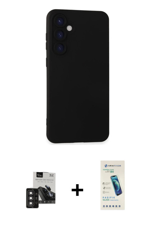 Galaxy S24 Kılıf Ahenk Serisi - Şeffaf Pasifik Cam Ekran Koruyucu + Derin Mor PVD Metal Kamera