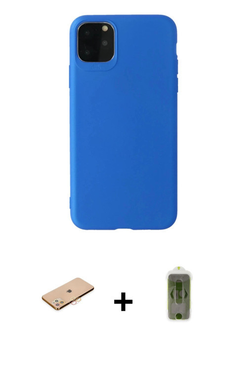 iPhone 11 Pro Max Kılıf Kozmos Yansıma Özel Seri - Siyah Joko Magic 5D Hayalet Cam + Turuncu Re