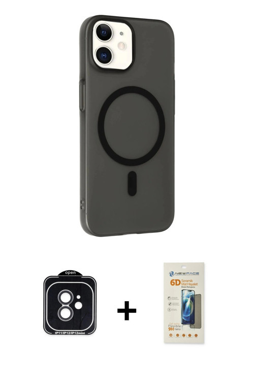 ieg™ iPhone 11 Kılıf Çekirdek Modern Prime - Siyah 6D Mat Seramik Hayalet Nano Ekran Koruyucu + Siya