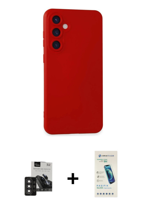 Galaxy S24 Kılıf Ahenk Serisi - Şeffaf Pasifik Cam Ekran Koruyucu + Derin Mor PVD Metal Kamera