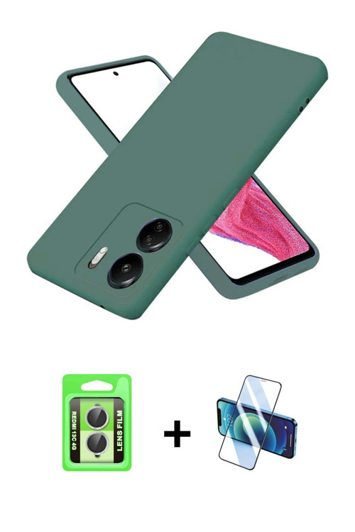 ieg™ Redmi 13C Kılıf Kozmos Yansıma Özel Seri - Siyah 3D Antistatik Cam Ekran Koruyucu + Gümüş Raze