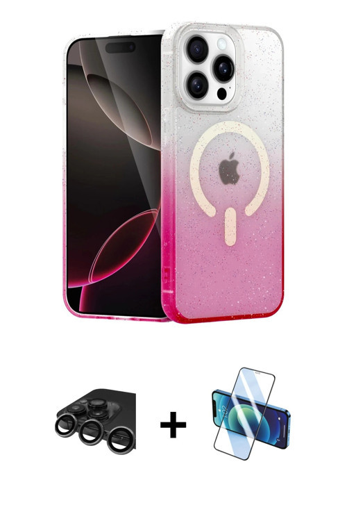 ieg™ iPhone 15 Pro Kılıf Eksen Minimal Özel Seri - Siyah 3D Antistatik Seramik Nano Ekran Koruyucu +