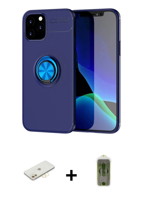 iPhone 12 Kılıf Yankı Form Prime - Siyah Joko Magic 5D Hayalet Cam + Sarı Renkli Kamera Lens Ko