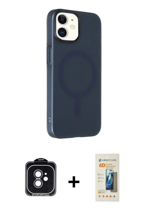 ieg™ iPhone 11 Kılıf Çekirdek Modern Prime - Siyah 6D Mat Seramik Hayalet Nano Ekran Koruyucu + Siya
