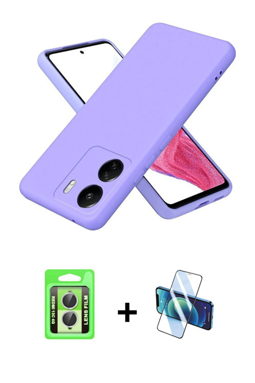 ieg™ Redmi 13C Kılıf Kozmos Yansıma Özel Seri - Siyah 3D Antistatik Cam Ekran Koruyucu + Gümüş Raze