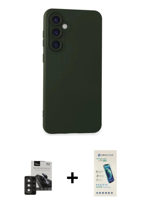Galaxy S24 Kılıf Ahenk Serisi - Şeffaf Pasifik Cam Ekran Koruyucu + Derin Mor PVD Metal Kamera
