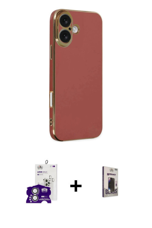 ieg™ iPhone 16 Kılıf Yankı Serisi - Siyah Bilvis Hayalet Cam Ekran Koruyucu + Gümüş Bilvis Titan Kam