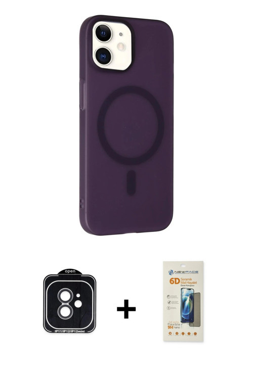 ieg™ iPhone 11 Kılıf Çekirdek Modern Prime - Siyah 6D Mat Seramik Hayalet Nano Ekran Koruyucu + Siya