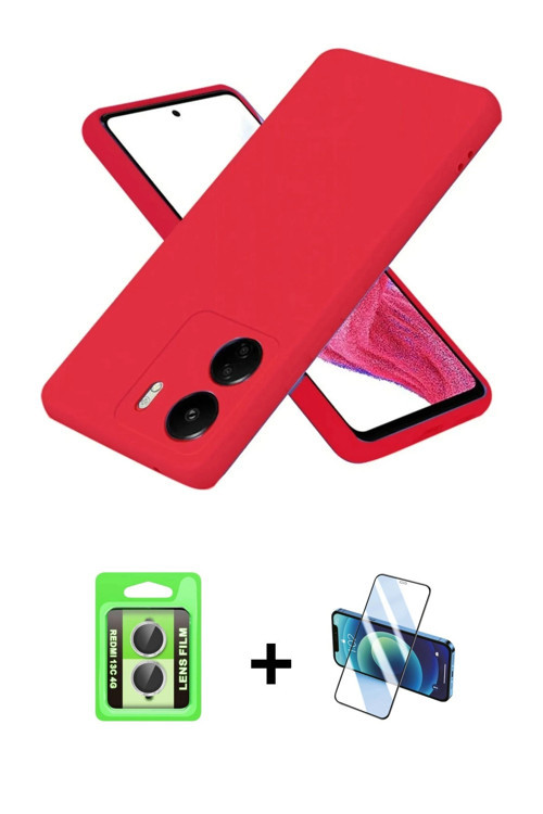 ieg™ Redmi 13C Kılıf Kozmos Yansıma Özel Seri - Siyah 3D Antistatik Cam Ekran Koruyucu + Gümüş Raze