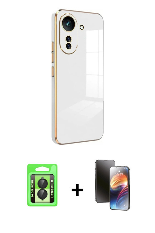 ieg™ Redmi 13C Kılıf Yankı Serisi - Siyah 3D Antistatik Mat Seramik Nano Ekran Koruyucu + Siyah Raze