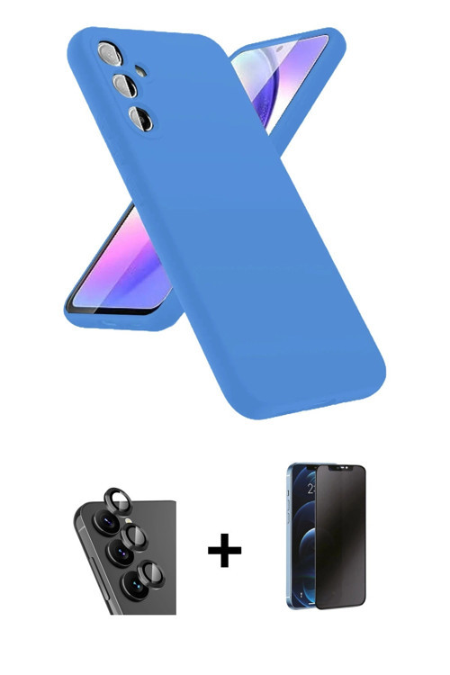 ieg™ Galaxy A24 4G Kılıf Kozmos Yansıma Özel Seri - Siyah 3D Antistatik Hayalet Cam Ekran Koruyucu +