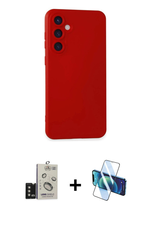 Galaxy S24 Kılıf Ahenk Serisi - Siyah 3D Antistatik Seramik Nano Ekran Koruyucu + Titanyum Gri