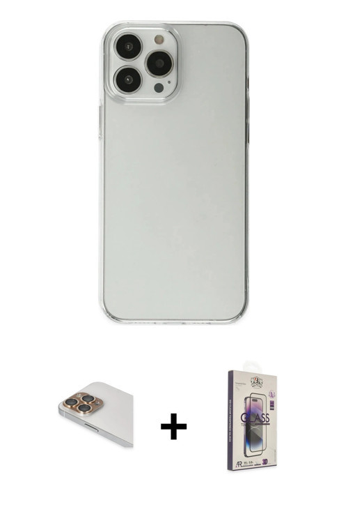 ieg™ iPhone 13 Pro Max Kılıf Kutup Doku Koleksiyonu - Siyah Bilvis 3D Cam Ekran Koruyucu + Gold Pers
