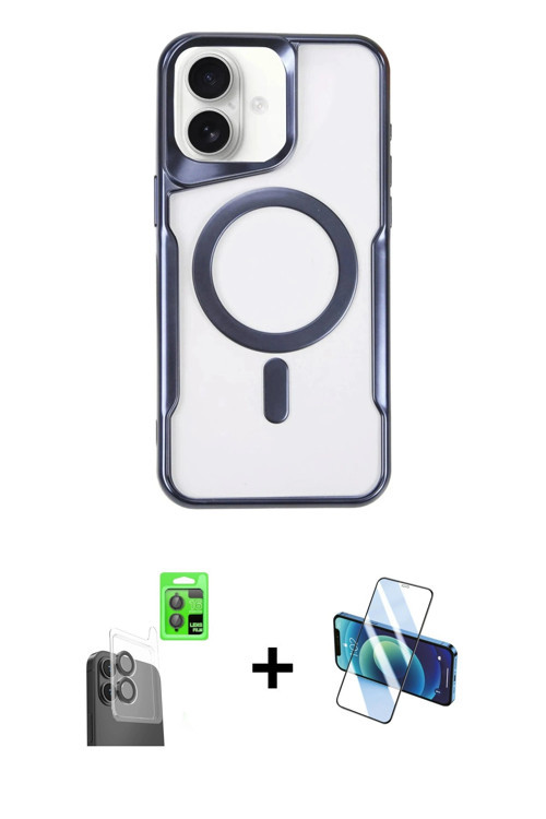 iPhone 16 Plus Kılıf Yadigar Klasik Özel Seri - Siyah 3D Antistatik Seramik Nano Ekran Koruyucu