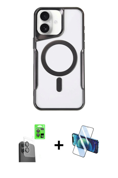 iPhone 16 Plus Kılıf Yadigar Klasik Özel Seri - Siyah 3D Antistatik Seramik Nano Ekran Koruyucu