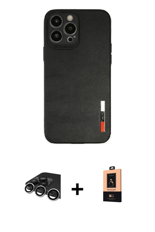 ieg™ iPhone 13 Pro Max Kılıf Doruk Asil Koleksiyonu - Şeffaf Maxco Cam Ekran Koruyucu + Gümüş Raze M
