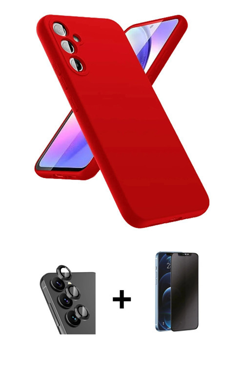 ieg™ Galaxy A24 4G Kılıf Kozmos Yansıma Özel Seri - Siyah 3D Antistatik Hayalet Cam Ekran Koruyucu +