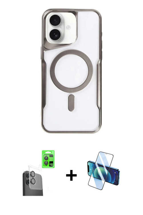 iPhone 16 Plus Kılıf Yadigar Klasik Özel Seri - Siyah 3D Antistatik Seramik Nano Ekran Koruyucu