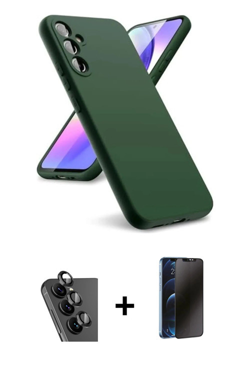 ieg™ Galaxy A24 4G Kılıf Kozmos Yansıma Özel Seri - Siyah 3D Antistatik Hayalet Cam Ekran Koruyucu +