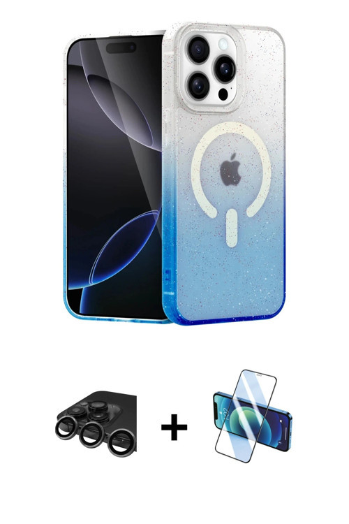 ieg™ iPhone 15 Pro Kılıf Eksen Minimal Özel Seri - Siyah 3D Antistatik Seramik Nano Ekran Koruyucu +