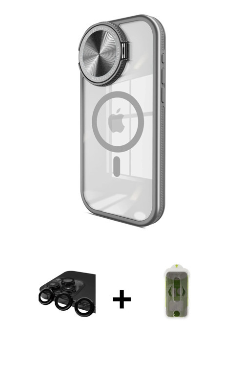 ieg™ iPhone 15 Pro Max Kılıf Kıvılcım Modern Koleksiyonu - Siyah Joko Magic 5D Hayalet Cam + Siyah R