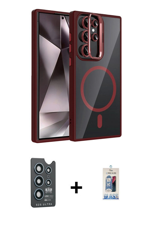 ieg™ Galaxy S25 Ultra Kılıf Yadigar Asil Koleksiyonu - Siyah Joko Magic 5D Cam + Lacivert Bilvis Tit