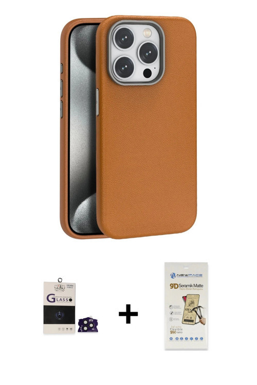 ieg™ iPhone 14 Pro Max Kılıf Zirve Modern Prime - Siyah Mat Seramik Nano Ekran Koruyucu + Derin Mor