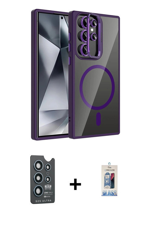 ieg™ Galaxy S25 Ultra Kılıf Yadigar Asil Koleksiyonu - Siyah Joko Magic 5D Cam + Lacivert Bilvis Tit