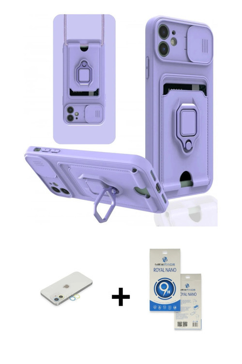 ieg™ iPhone 11 Kılıf Vadi Form Prime - Şeffaf Royal Nano Ekran Koruyucu + Sarı Renkli Kamera Lens Ko