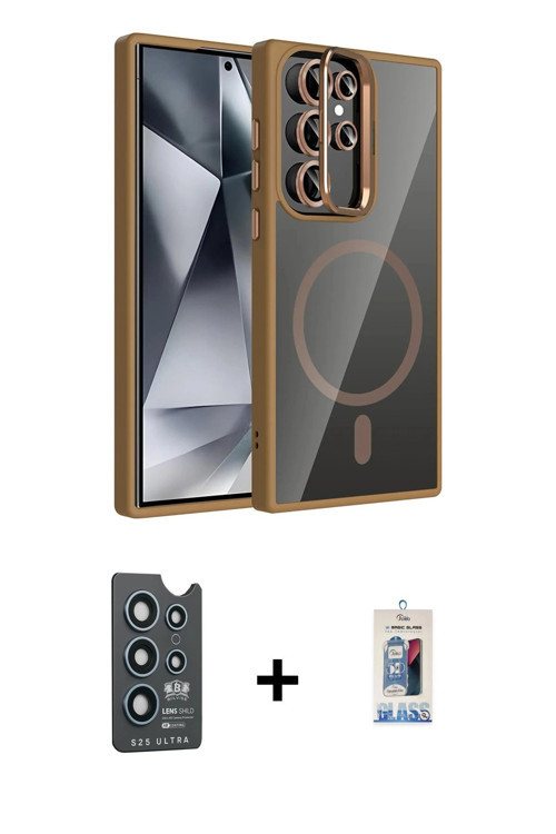 ieg™ Galaxy S25 Ultra Kılıf Yadigar Asil Koleksiyonu - Siyah Joko Magic 5D Cam + Lacivert Bilvis Tit