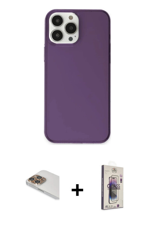 ieg™ iPhone 13 Pro Max Kılıf Kutup Doku Koleksiyonu - Siyah Bilvis 3D Cam Ekran Koruyucu + Gold Pers