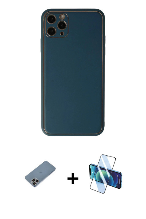 ieg™ iPhone 11 Pro Max Kılıf Yadigar Klasik - Siyah 3D Antistatik Seramik Nano Ekran Koruyucu + Gökk