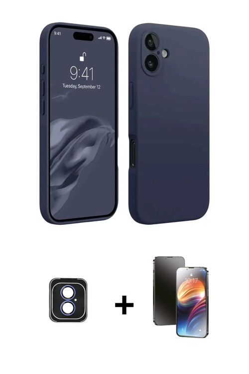ieg™ iPhone 16 Kılıf Kozmos Yansıma Özel Seri - Siyah 3D Antistatik Mat Seramik Nano Ekran Koruyucu