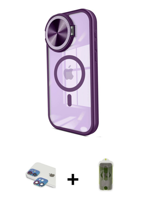 ieg™ iPhone 11 Kılıf Kıvılcım Modern Koleksiyonu - Siyah Joko Magic 5D Hayalet Cam + Gökkuşağı Pers