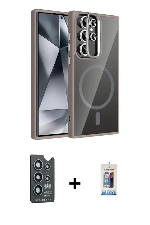 ieg™ Galaxy S25 Ultra Kılıf Yadigar Asil Koleksiyonu - Siyah Joko Magic 5D Cam + Lacivert Bilvis Tit