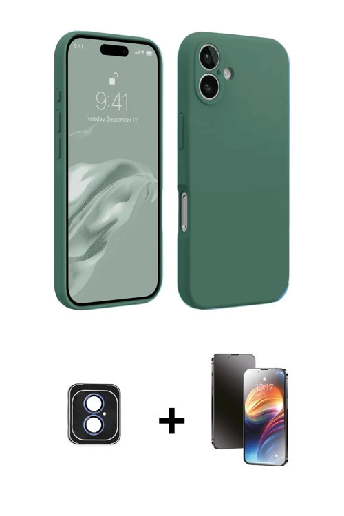 ieg™ iPhone 16 Kılıf Kozmos Yansıma Özel Seri - Siyah 3D Antistatik Mat Seramik Nano Ekran Koruyucu