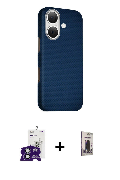 ieg™ iPhone 16 Kılıf Kozmos Klasik Prime - Siyah Bilvis Hayalet Cam Ekran Koruyucu + Yeşil Bilvis Ti