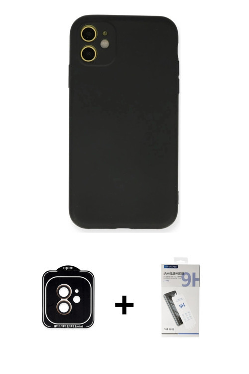 ieg™ iPhone 11 Kılıf Ahenk Serisi - Şeffaf Uv Polymer Nano Ekran Koruyucu + Turuncu PVD Metal Kamera
