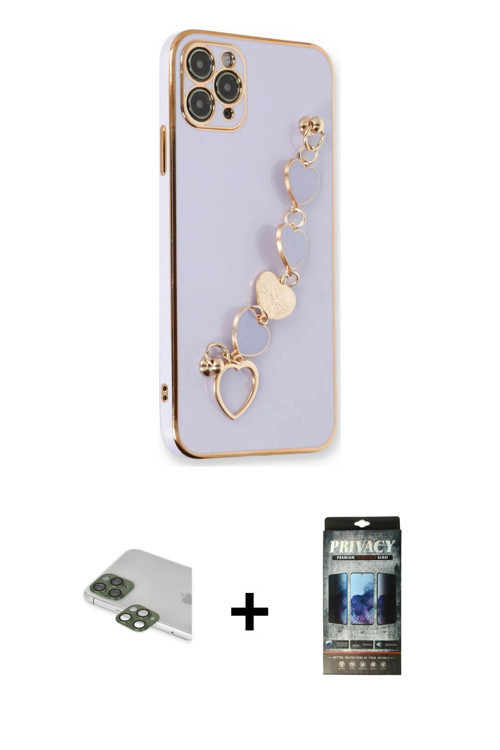 ieg™ iPhone 11 Pro Max Kılıf Nova Işık Prime - Siyah 34D Hayalet Izgaralı Cam + Yeşil Pers Alüminyum