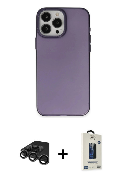 ieg™ iPhone 15 Pro Kılıf Ahenk Çizgi Prime - Siyah Bilvis Hayalet Cam Ekran Koruyucu + Titanyum Gri