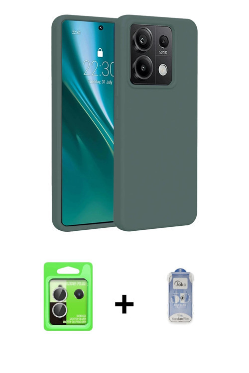 ieg™ Redmi Note 13 Pro 5G Kılıf Kozmos Yansıma Özel Seri - Siyah Joko Magic 5D Cam + Gümüş Raze Meta