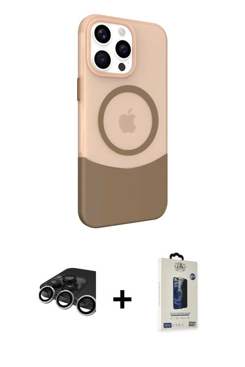 ieg™ iPhone 15 Pro Max Kılıf Çekirdek Asil Özel Seri - Siyah Bilvis Hayalet Cam Ekran Koruyucu + Güm