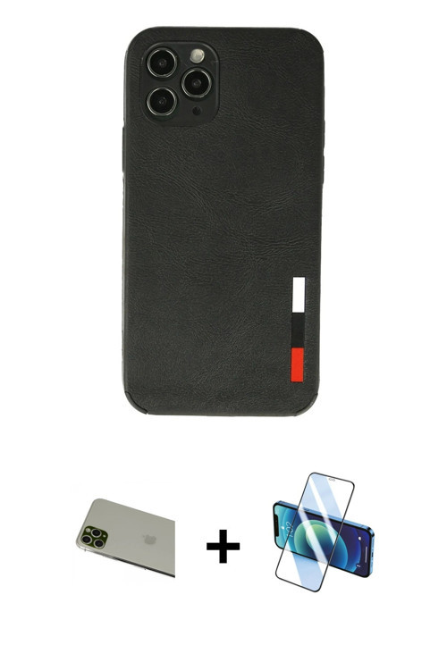 iPhone 11 Pro Max Kılıf Doruk Asil Koleksiyonu - Siyah 3D Antistatik Seramik Nano Ekran Koruyuc
