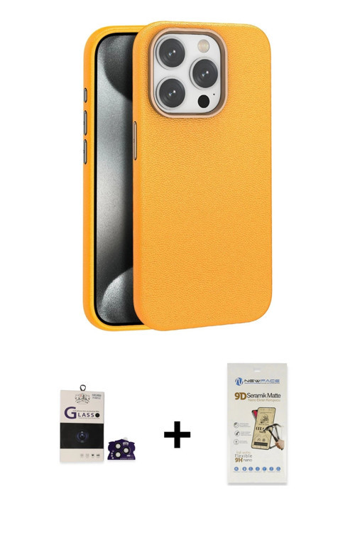 ieg™ iPhone 14 Pro Max Kılıf Zirve Modern Prime - Siyah Mat Seramik Nano Ekran Koruyucu + Derin Mor